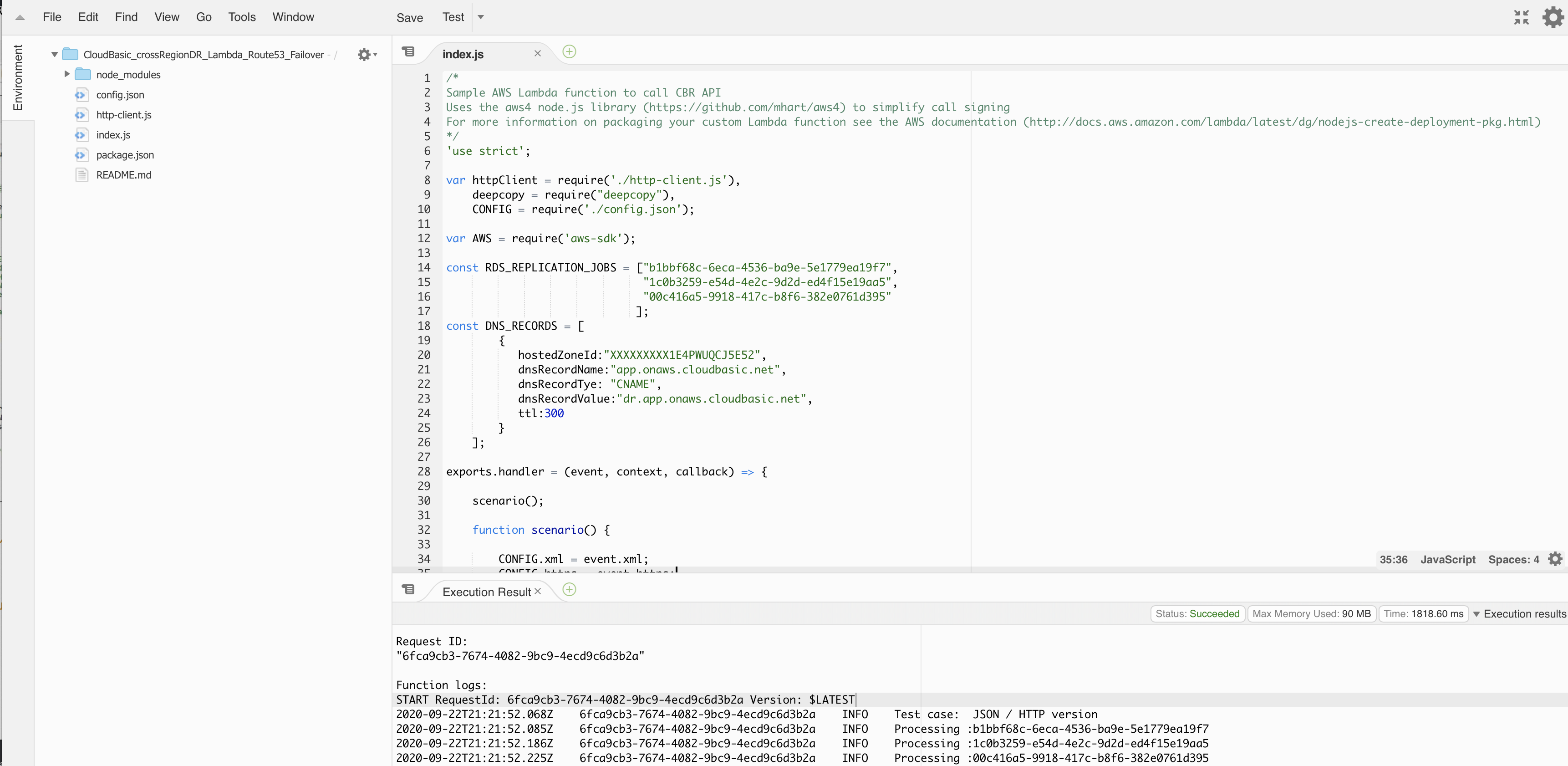 Automated Cross-Region Disaster Recovery on Amazon RDS for SQL Server using CLOUDBASIC for RDS SQL Server Read Replicas and AWS Lambda Function to Fail-Over